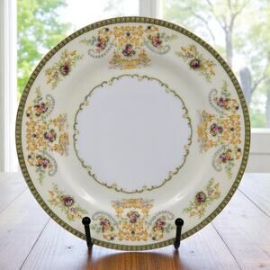 P B China Charm 7 7/8" Salad Plate Japan 1950 -1960's Floral Scroll Gold Trim
